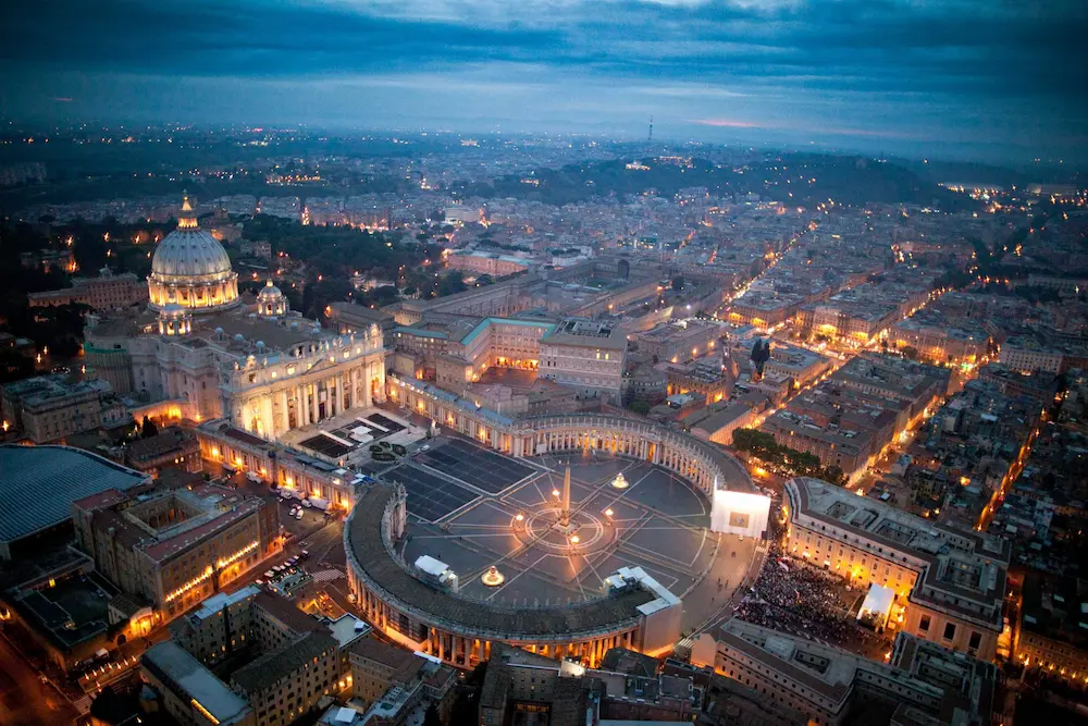 Vatican city at night